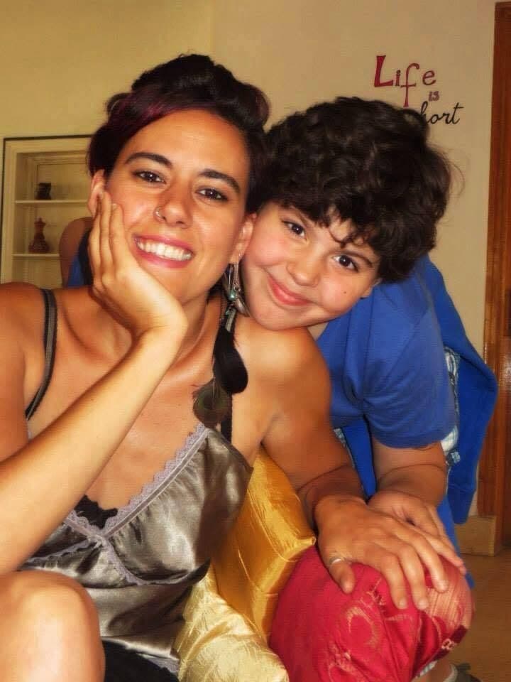 Ally and her son together in Egypt
